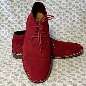 REACTION KENNETH COLE Mens Red Padded Desert Sun Lace-Up Leather Chukka Boots